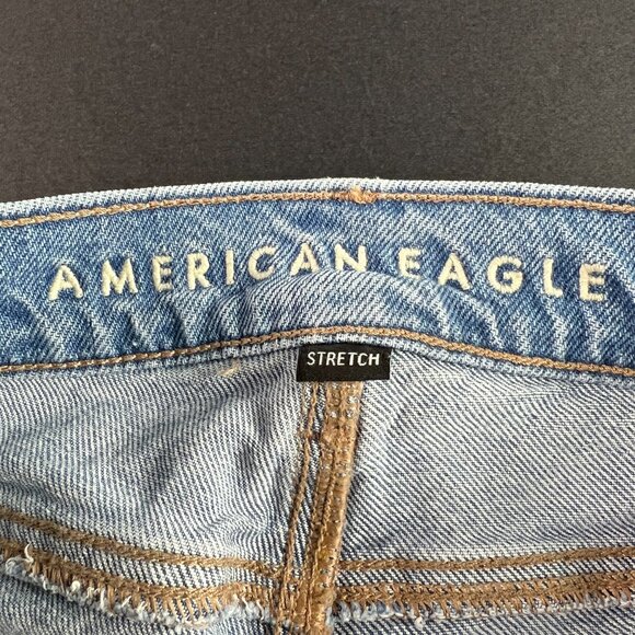 American Eagle Jean Women 27x30* 90s Low Rise Skinny Kick Boot Blue Denim Tag 0R - Picture 5 of 16